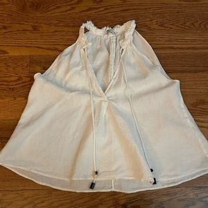 Zara sleeveless V-neck white top